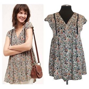 Vanessa Virginia - Floral Ladder Lace V-Neck Tunic - Anthropologie